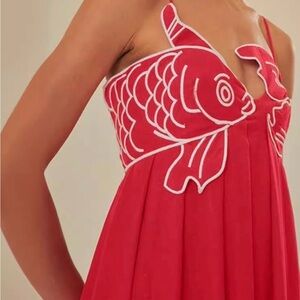 Red Fish Design Dress